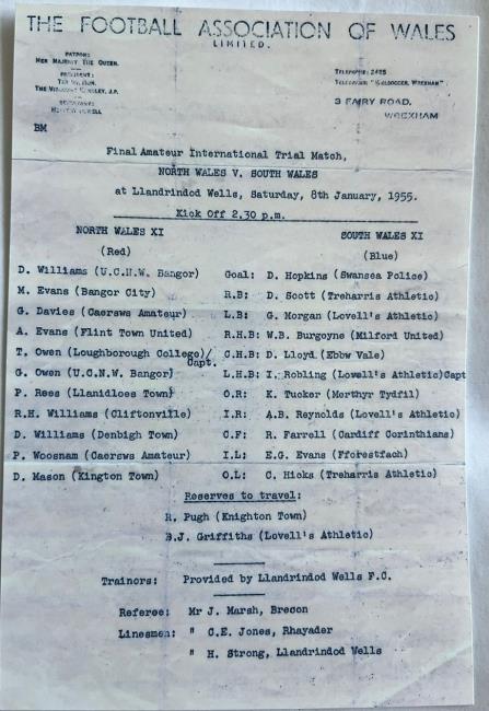 His Welsh trial programme
